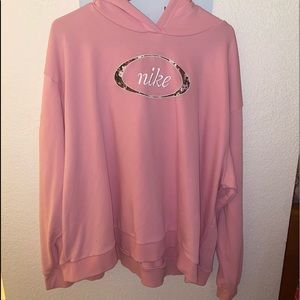 NIKE FLORAL LIGHT PINK PULLOVER HOODIE